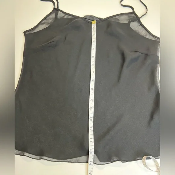 Y2K Sheer Black Cami Sleeveless Tank Top Size Medium - Picture 9 of 11